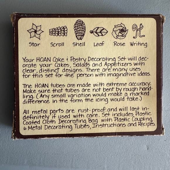 Hoan Cake & Pastry Vintage NEW Decorating Set Creating Fancy Cakes - Picture 3 of 3